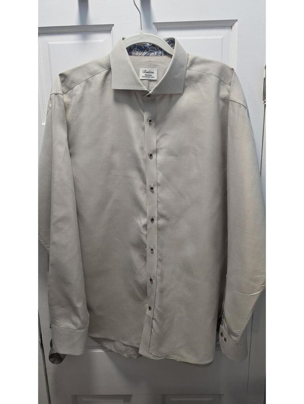Stenstroms Fitted Body Twofold Super Cotton Long Sleeve Dress Shirt